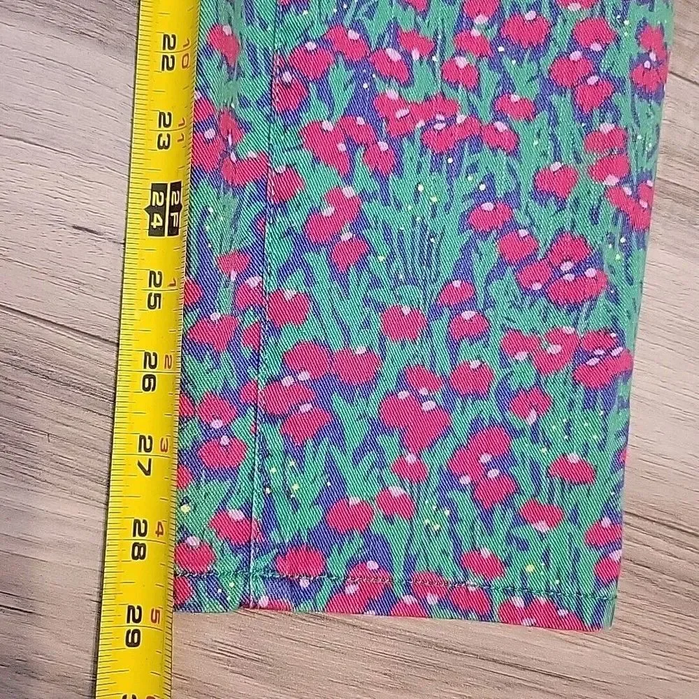 Lilly Pulitzer Worth‎ Skinny Mini Jeans Womens 8 Floral Printed Denim